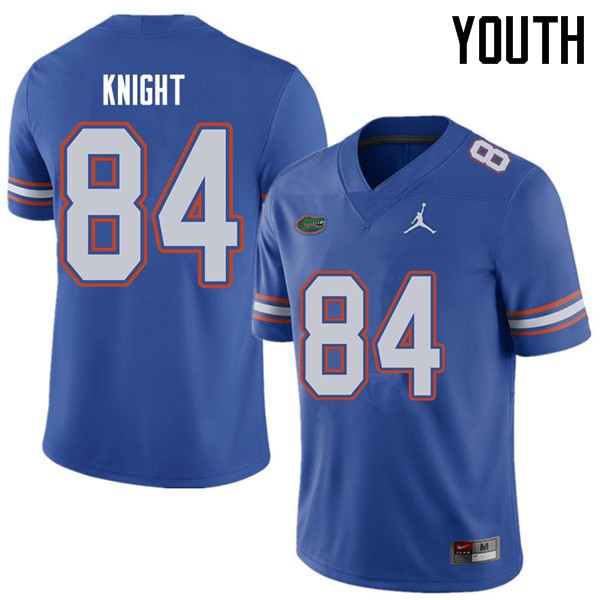 NCAA Florida Gators Camrin Knight Youth #84 Jordan Brand Royal Stitched Authentic College Football Jersey LOJ0564IB